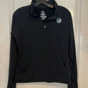 Buc-ee’s quarter zip pullover jacket, sz small. Front pockets & thumb holes